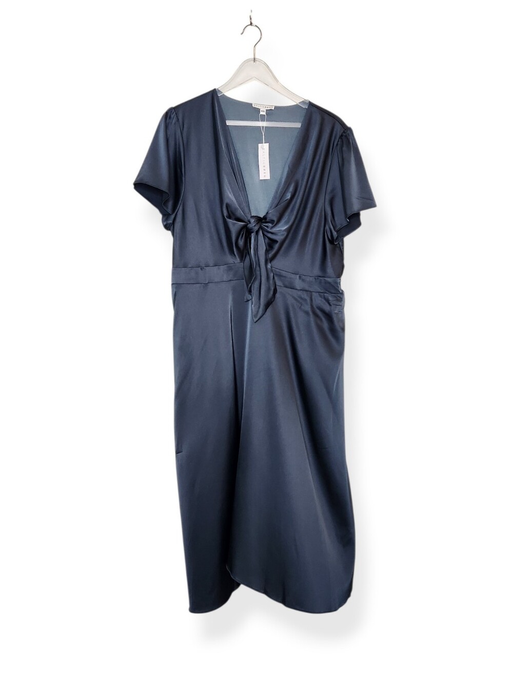 NWT Baltic Born Poppy Satin Midi Dress Midnight Blue Women's Size XXXL